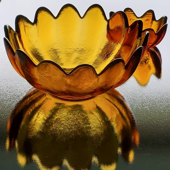 Pair Blenko 10.5" & 5.5" Amber Bowls SAVE $$$ w/ POSH Shipping - Picture 5 of 11